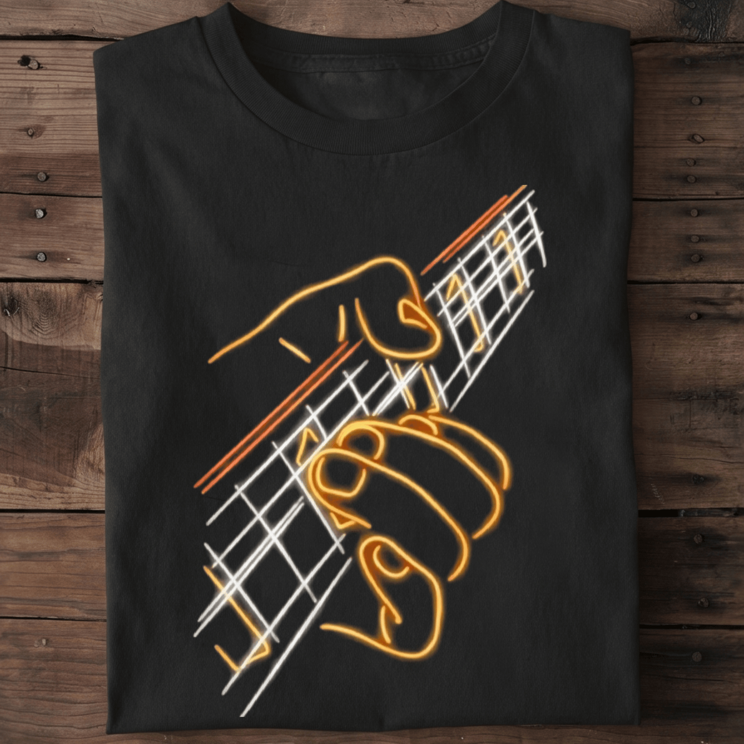 Neon Guitar Performance Tee — Vibrant Musician Shirt - The Music Frontiers