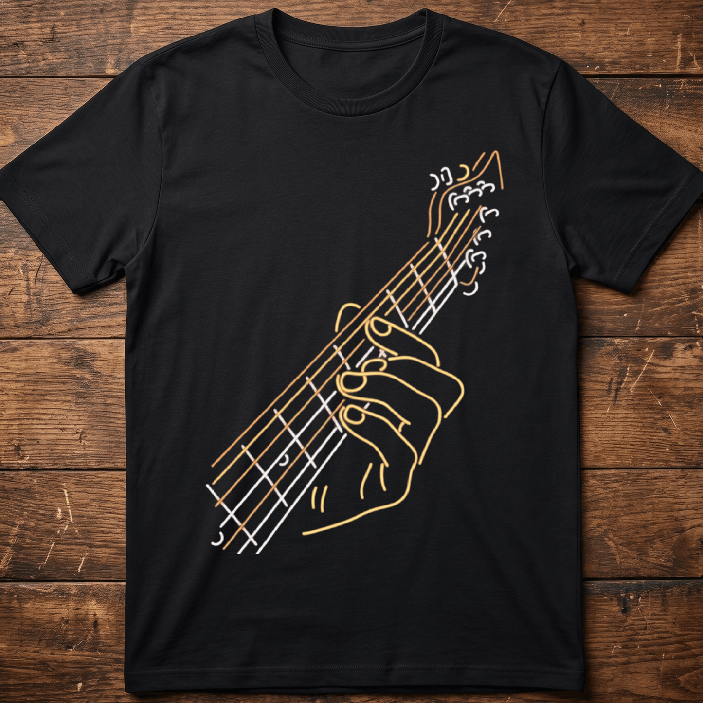 Neon Guitar Solo Tee — Vibrant Performance Shirt - The Music Frontiers
