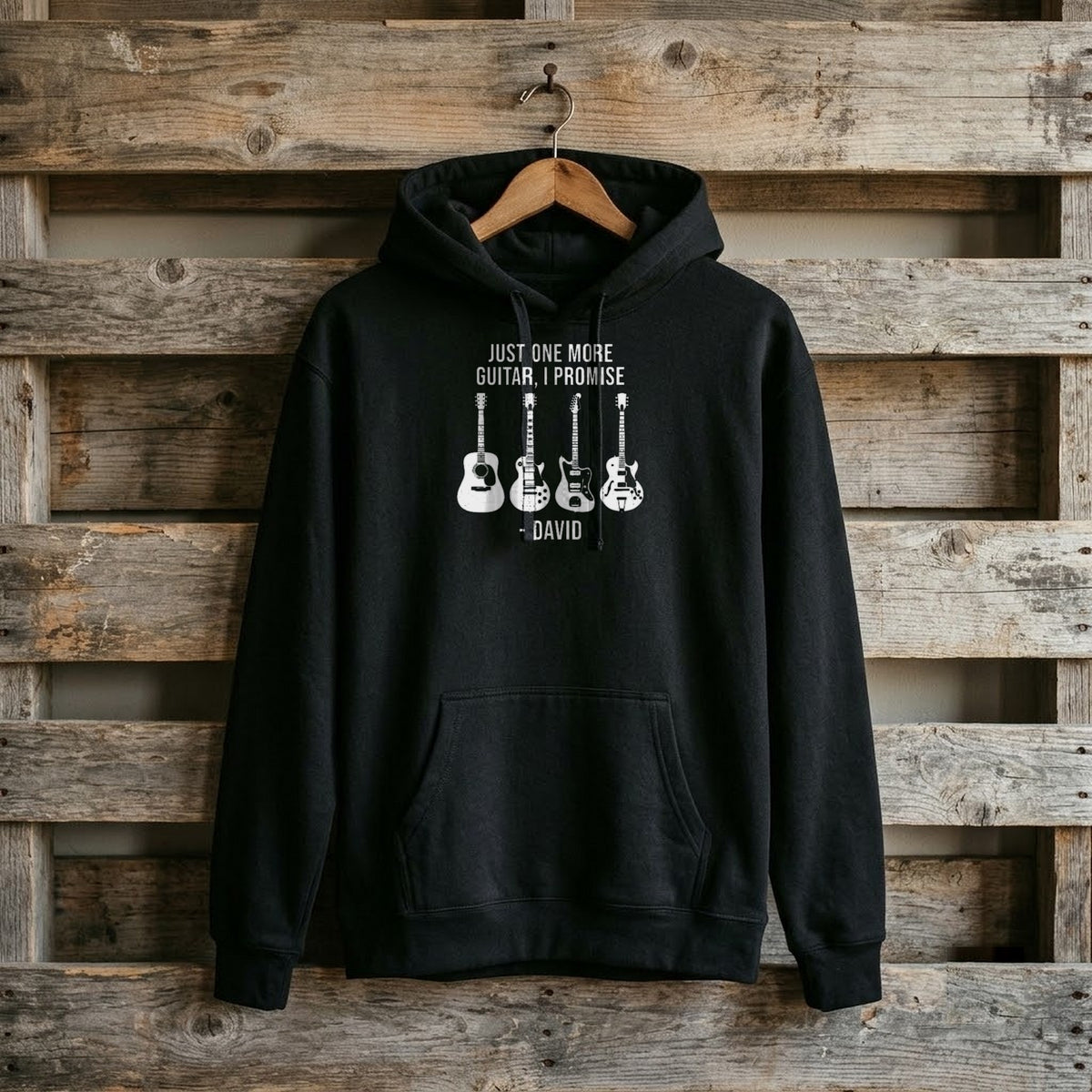 Just One More Guitar I Promise Personalized Shirt for Guitarist - black hoodie