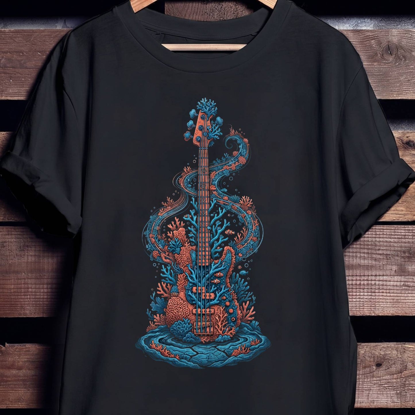 Ocean Life Bass Guitar Player T-Shirt - Unisex Standard T-Shirt