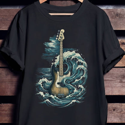 Ocean Storm Bass Guitar Tee - Unisex Standard T-Shirt