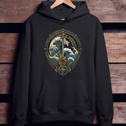 Ocean Wave Bass Player Art T-Shirt - Unisex Standard Hoodie