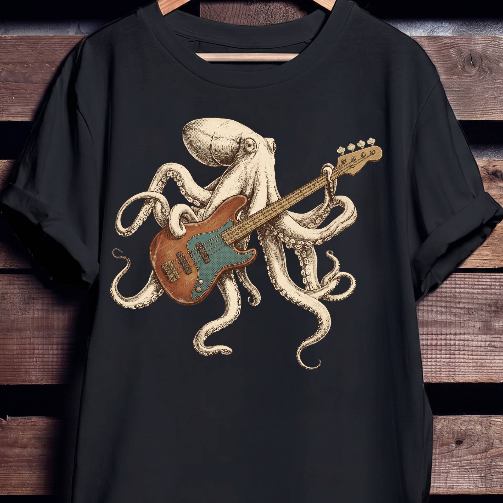 Octopus Bass Player Graphic Tee - The Music Frontiers