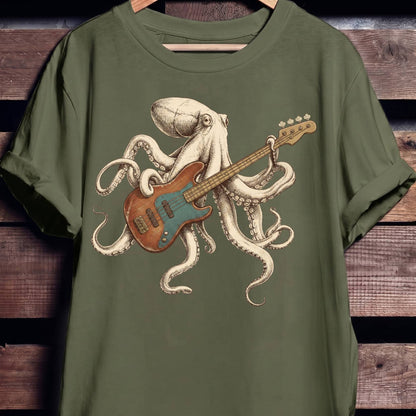 Octopus Bass Player Graphic Tee - The Music Frontiers