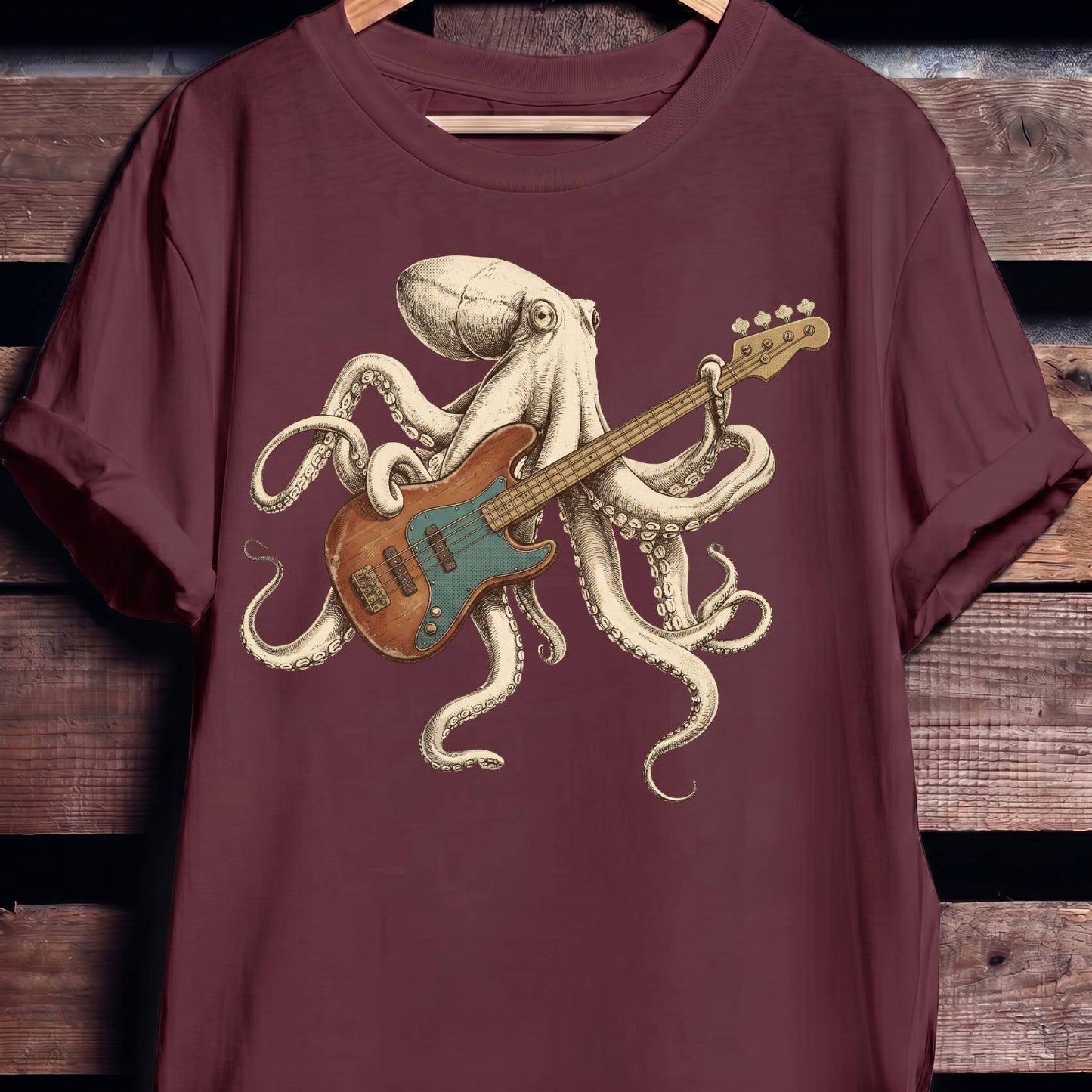 Octopus Bass Player Graphic Tee - The Music Frontiers
