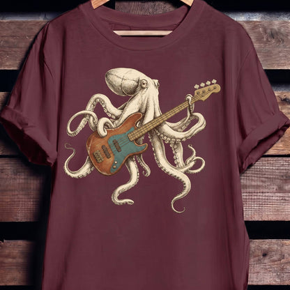 Octopus Bass Player Graphic Tee - The Music Frontiers