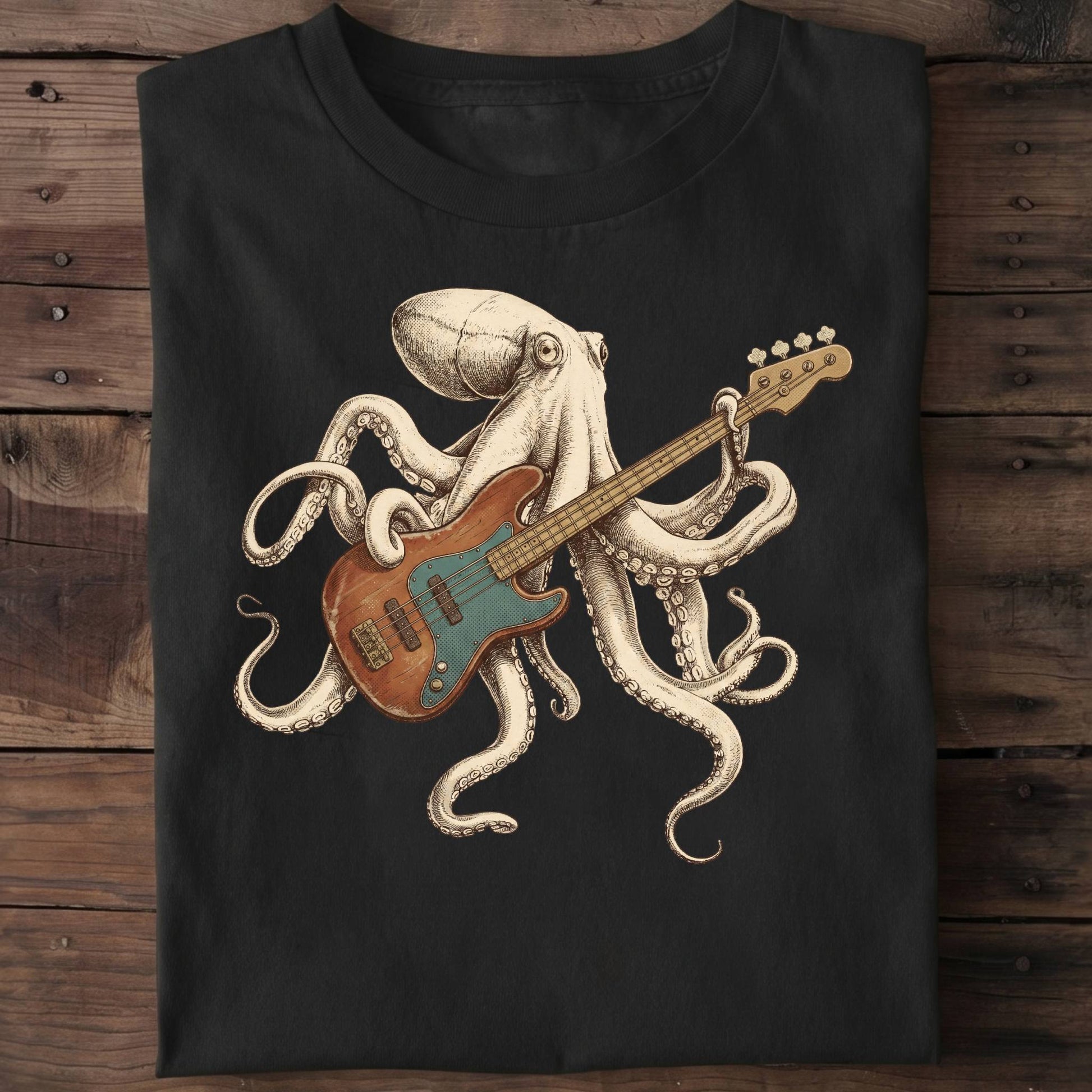 Octopus Bass Player Graphic Tee - The Music Frontiers