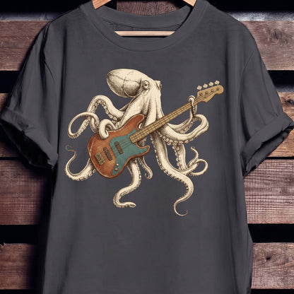 Octopus Bass Player Graphic Tee - The Music Frontiers