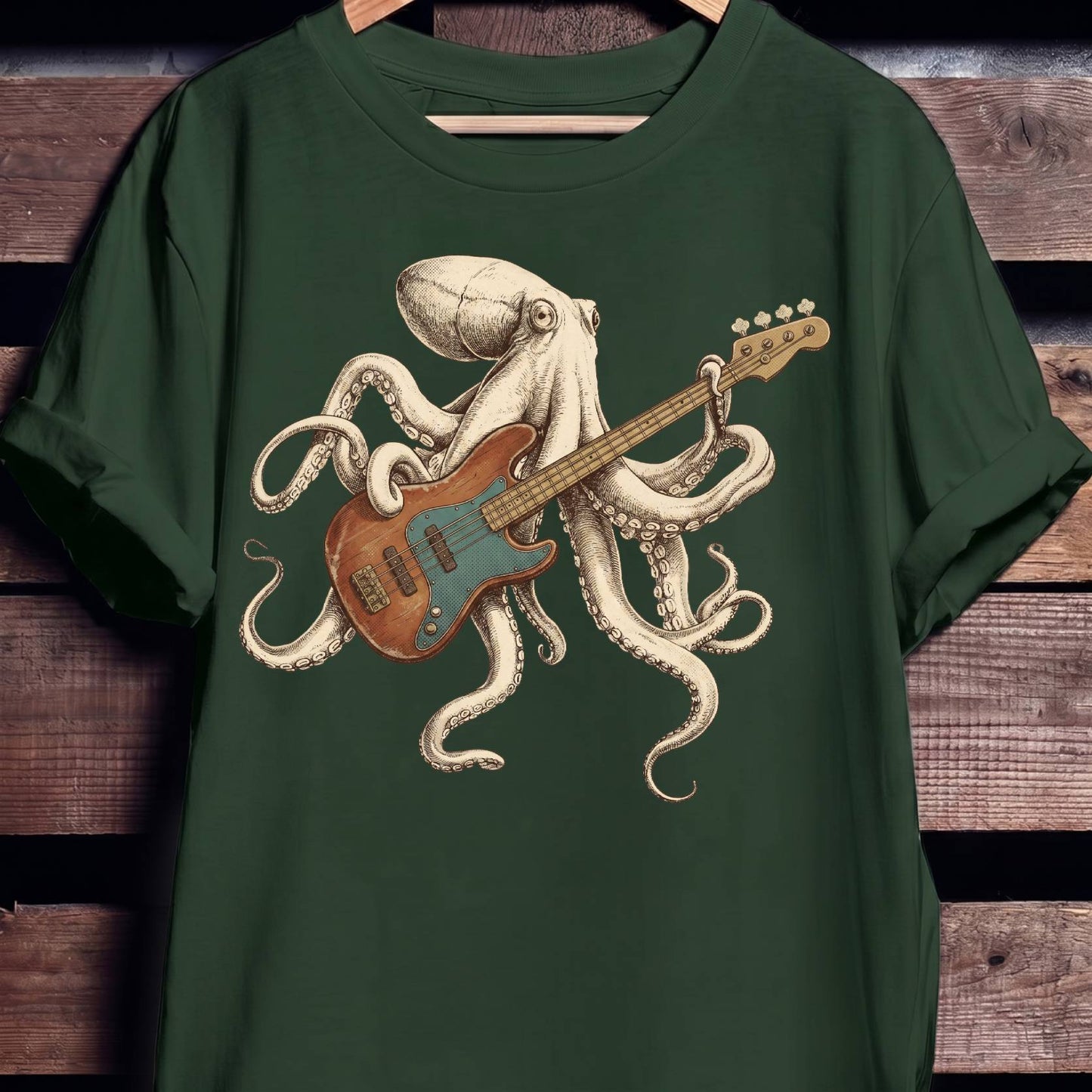Octopus Bass Player Graphic Tee - The Music Frontiers