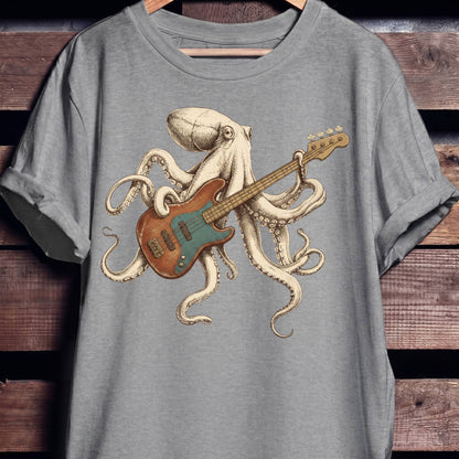 Octopus Bass Player Graphic Tee - The Music Frontiers