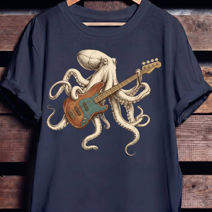 Octopus Bass Player Graphic Tee - The Music Frontiers