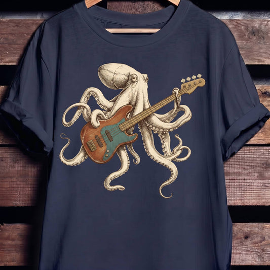 Octopus Bass Player Graphic Tee - The Music Frontiers