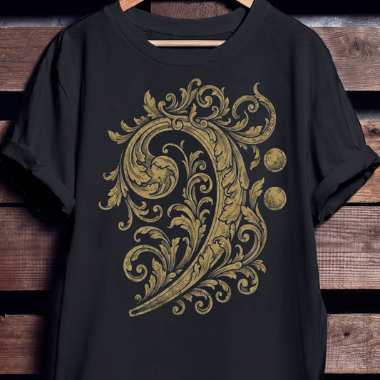 Ornate Baroque Bass Clef T-Shirt - Unisex Standard T-Shirt