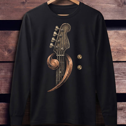 Ornate Bass Clef Woodcut Tee - Unisex Standard Long Sleeve