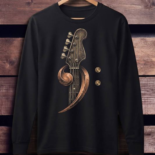 Ornate Bass Clef Woodcut Tee - Unisex Standard Long Sleeve