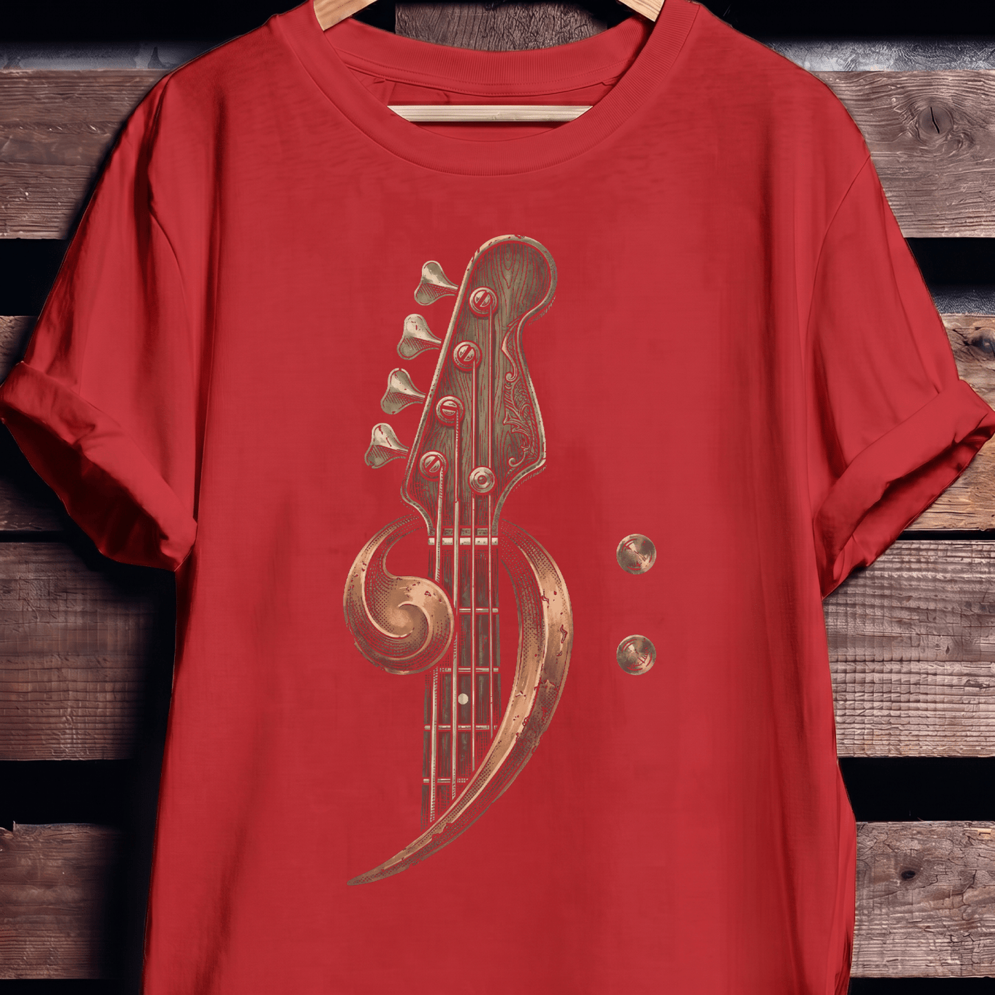 Ornate Bass Clef Woodcut Tee - The Music Frontiers