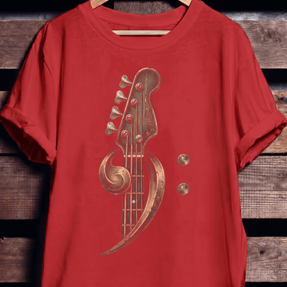 Ornate Bass Clef Woodcut Tee - The Music Frontiers