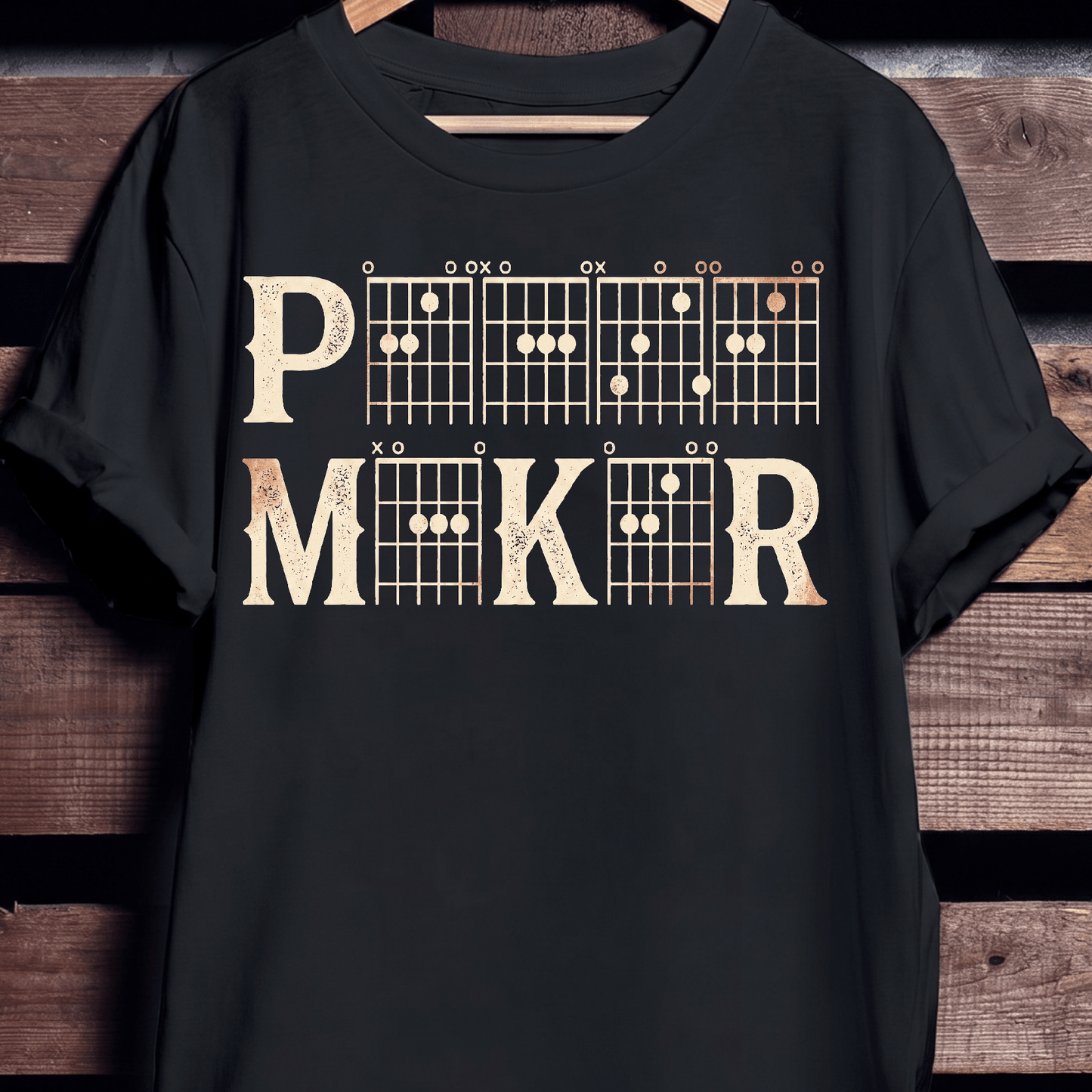 Peacemaker Guitar Chord Chart Graphic T-shirt - The Music Frontiers