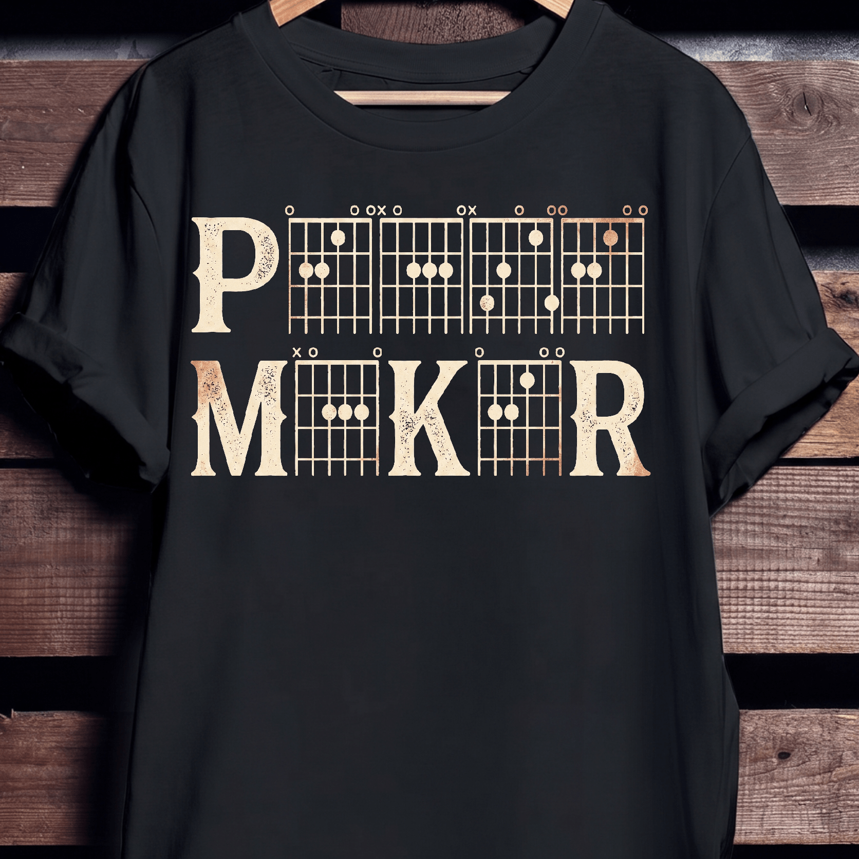 Peacemaker Guitar Chord Chart Graphic T-shirt - The Music Frontiers