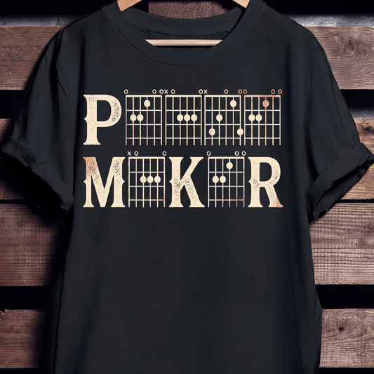 Peacemaker Guitar Chord Chart Graphic T-shirt - The Music Frontiers