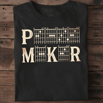 Peacemaker Guitar Chord Chart Graphic T-shirt - The Music Frontiers