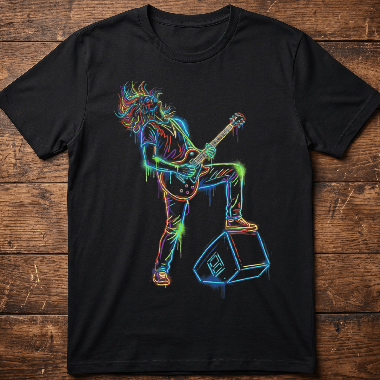 Playful Guitar Musician Tee — Retro Wave Shirt - The Music Frontiers