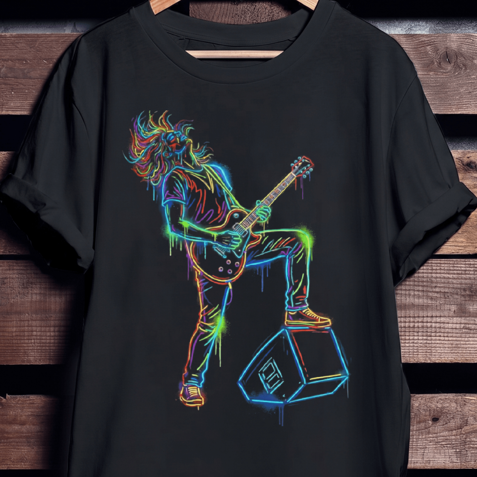 Playful Guitar Musician Tee — Retro Wave Shirt - The Music Frontiers