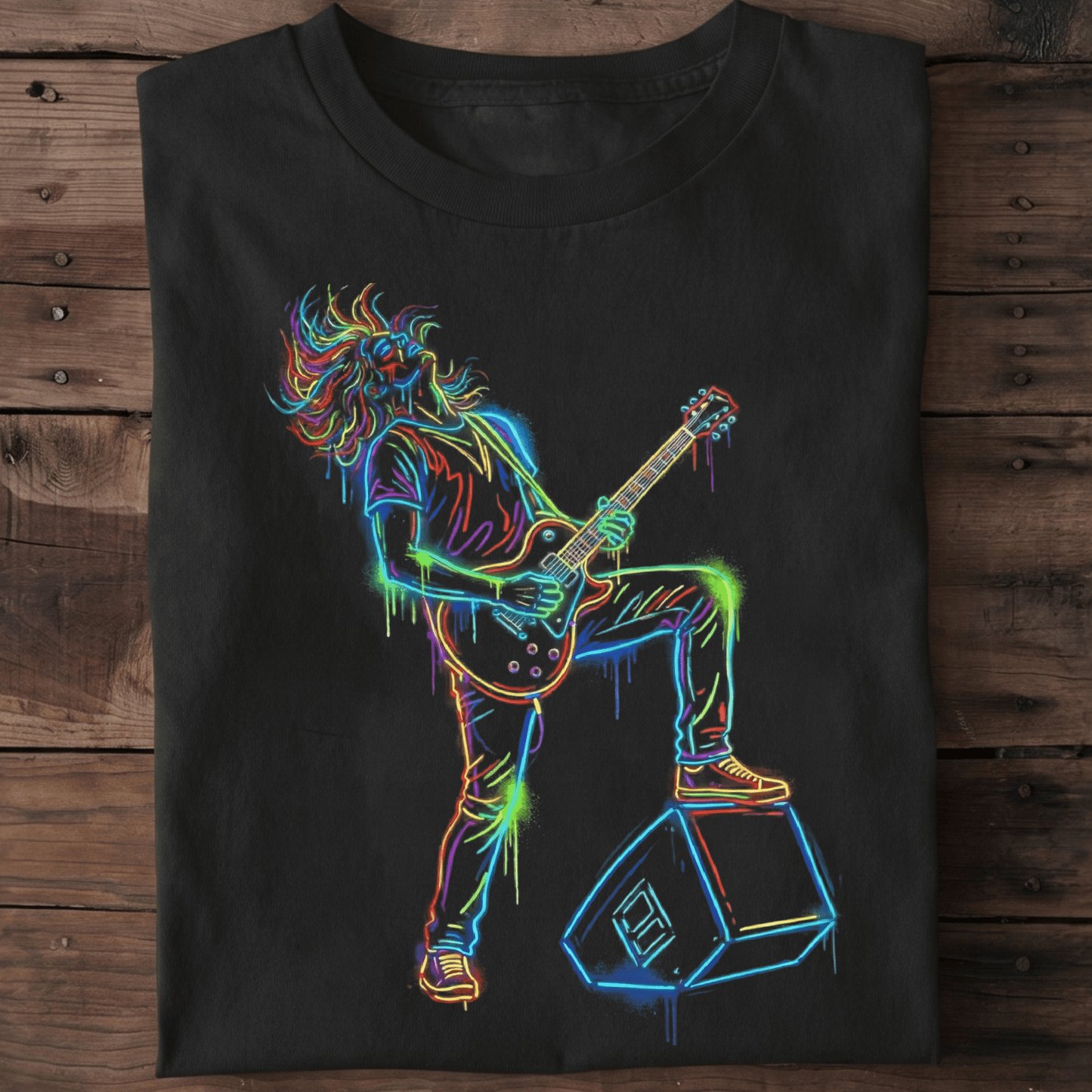 Playful Guitar Musician Tee — Retro Wave Shirt - The Music Frontiers