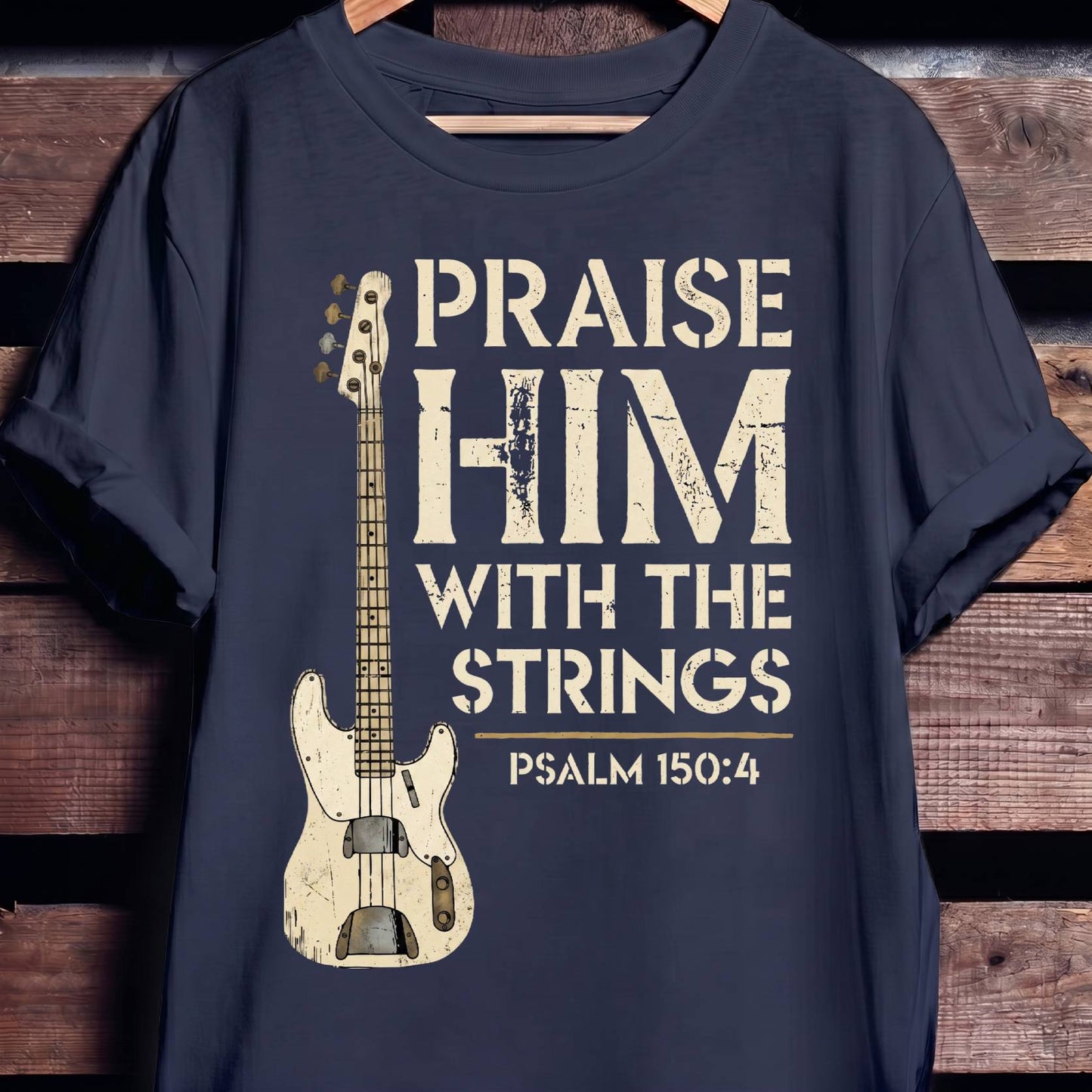 Praise Him Bass Guitar Tee - The Music Frontiers