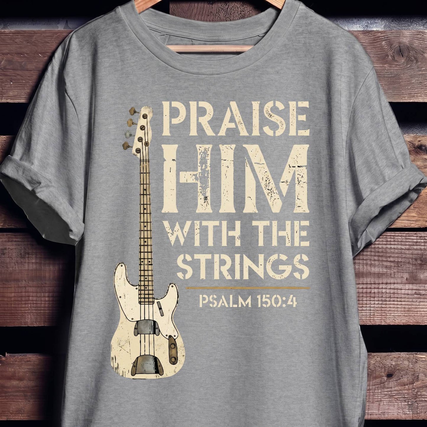 Praise Him Bass Guitar Tee - The Music Frontiers