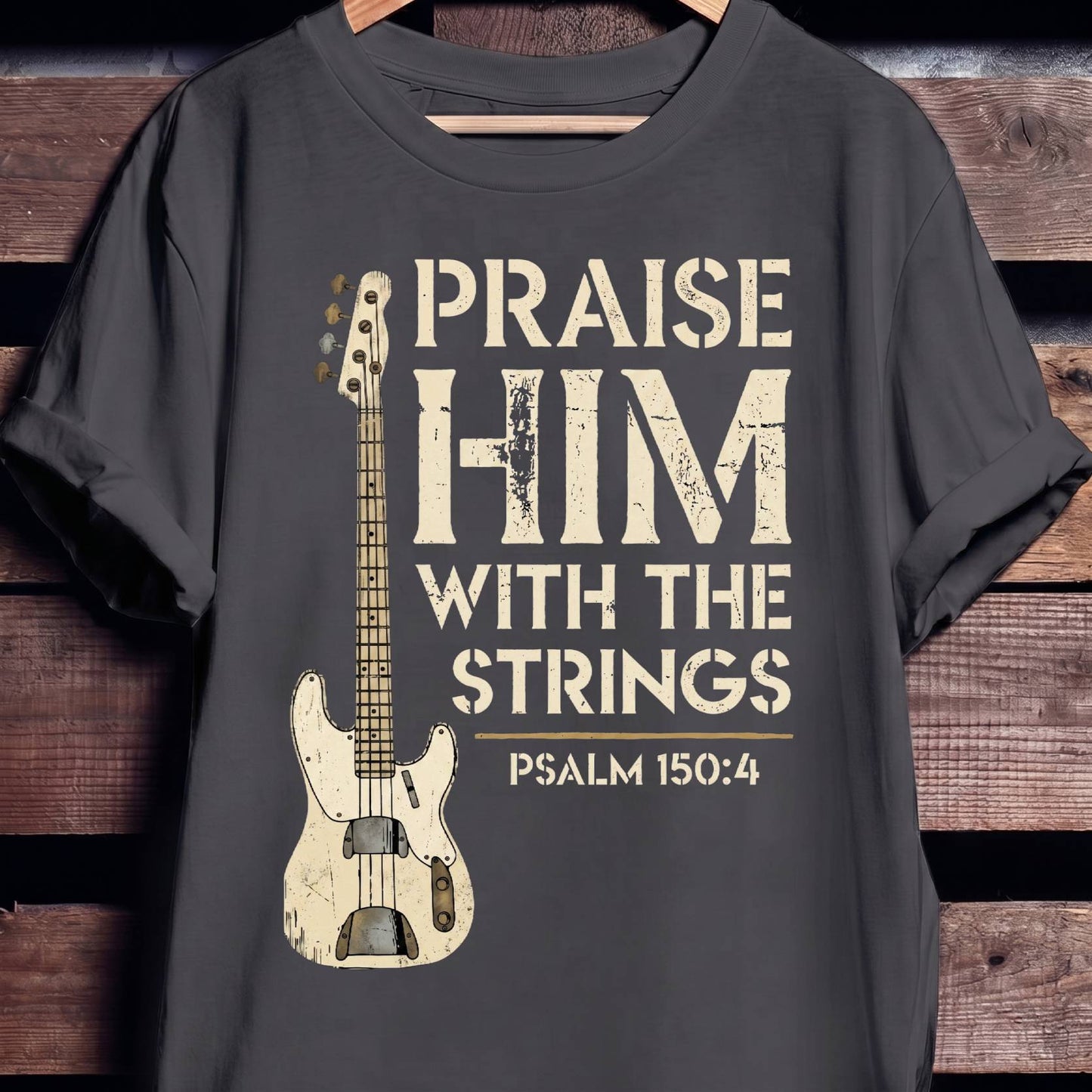 Praise Him Bass Guitar Tee - The Music Frontiers