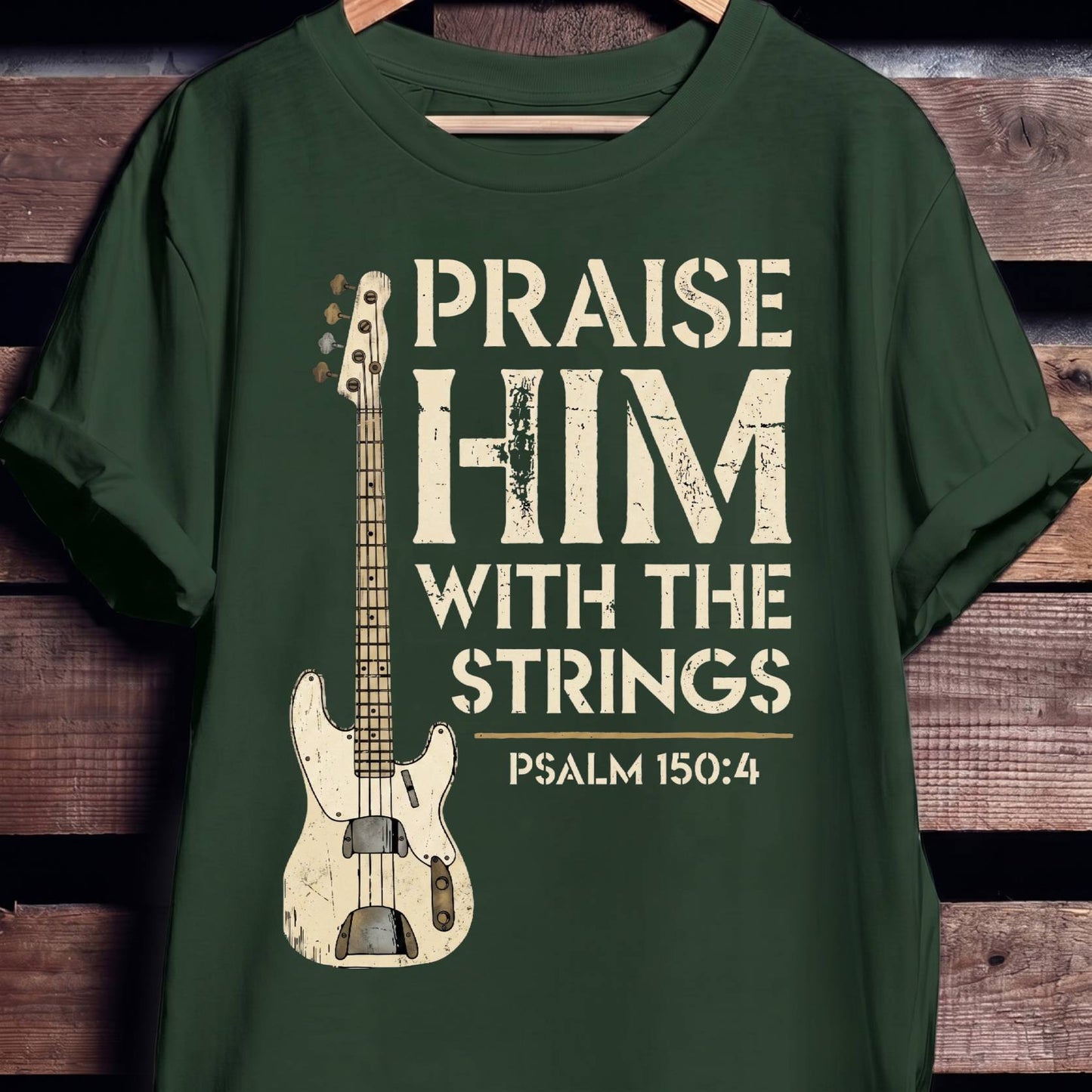 Praise Him Bass Guitar Tee - The Music Frontiers