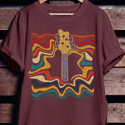 Psychedelic Bass Headstock Wave Tee - The Music Frontiers