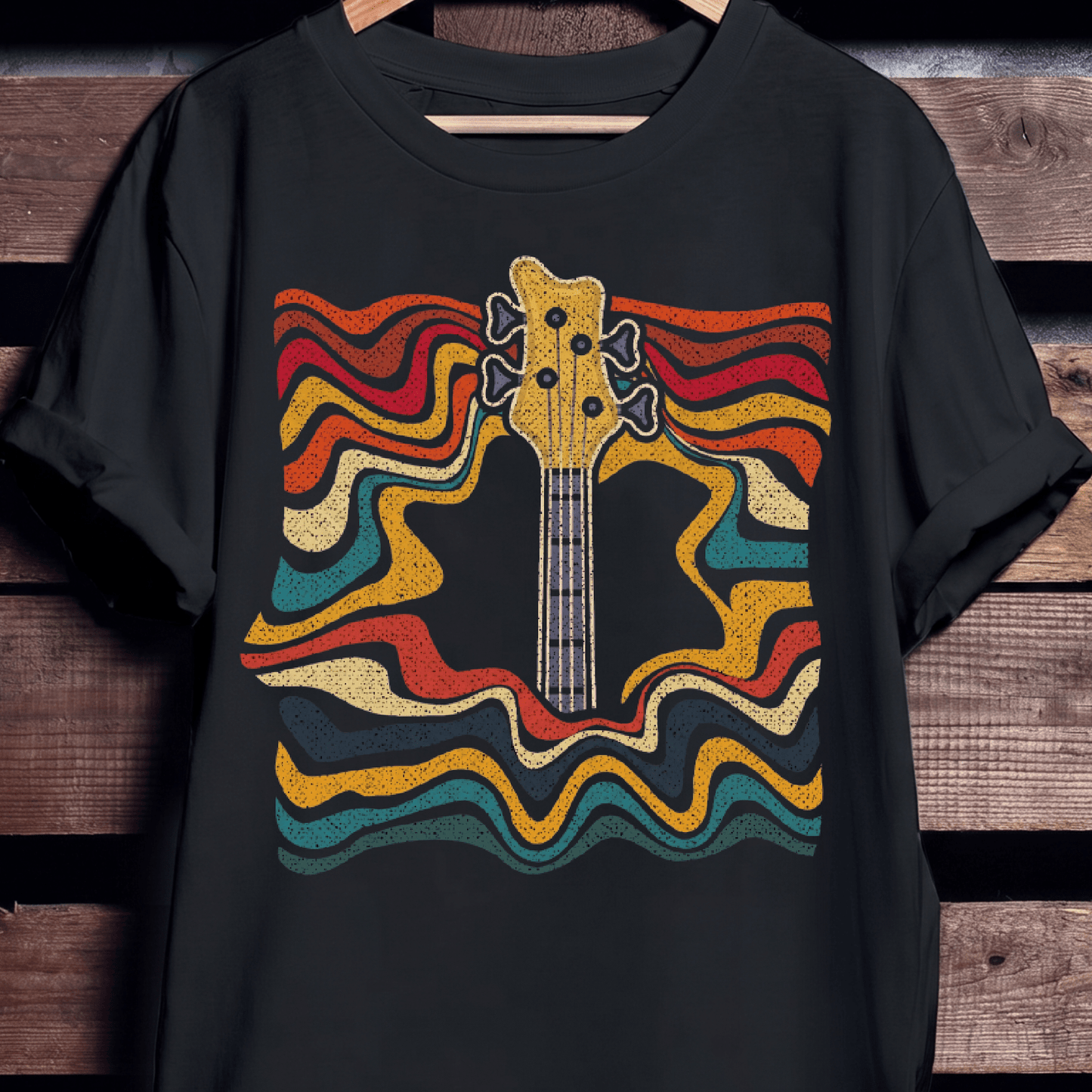 Psychedelic Bass Headstock Wave Tee - The Music Frontiers