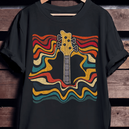 Psychedelic Bass Headstock Wave Tee - The Music Frontiers