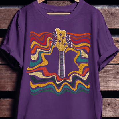 Psychedelic Bass Headstock Wave Tee - The Music Frontiers