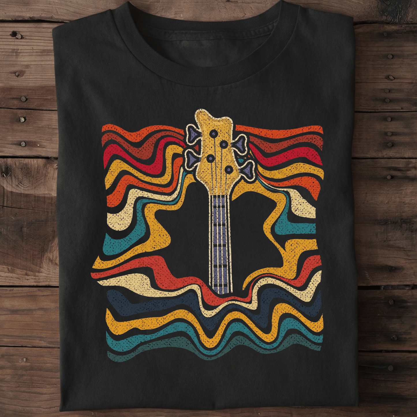 Psychedelic Bass Headstock Wave Tee - The Music Frontiers