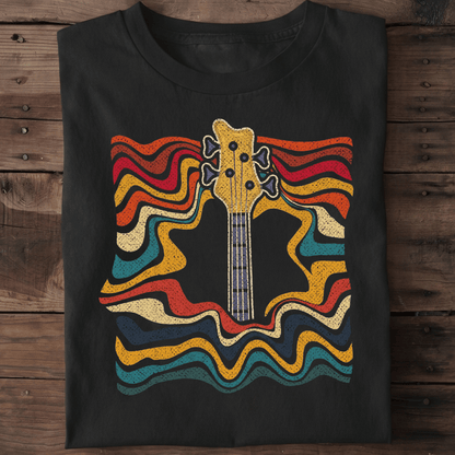 Psychedelic Bass Headstock Wave Tee - The Music Frontiers
