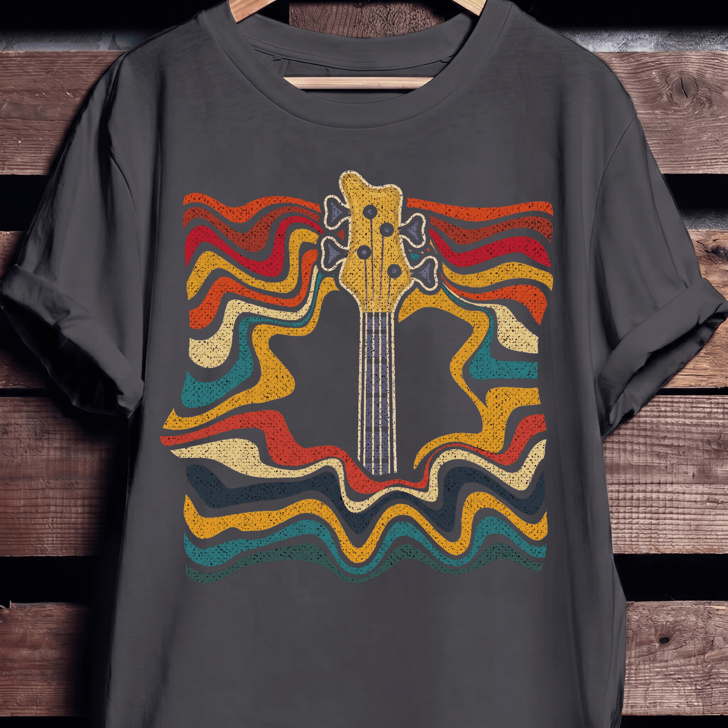 Psychedelic Bass Headstock Wave Tee - The Music Frontiers