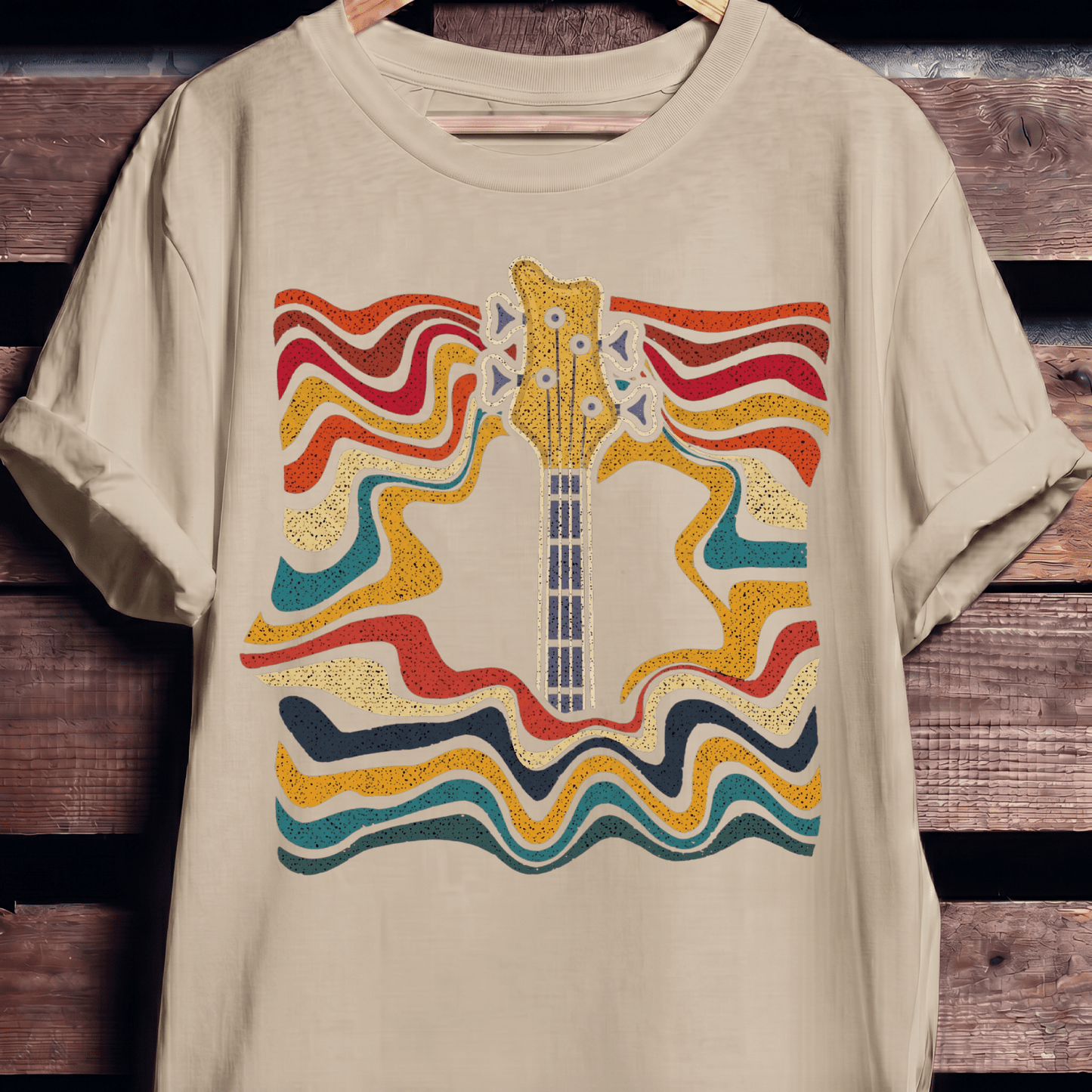 Psychedelic Bass Headstock Wave Tee - The Music Frontiers