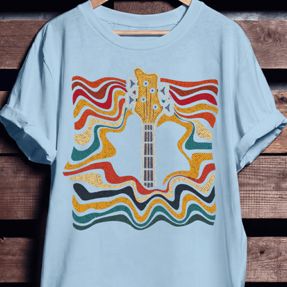 Psychedelic Bass Headstock Wave Tee - The Music Frontiers