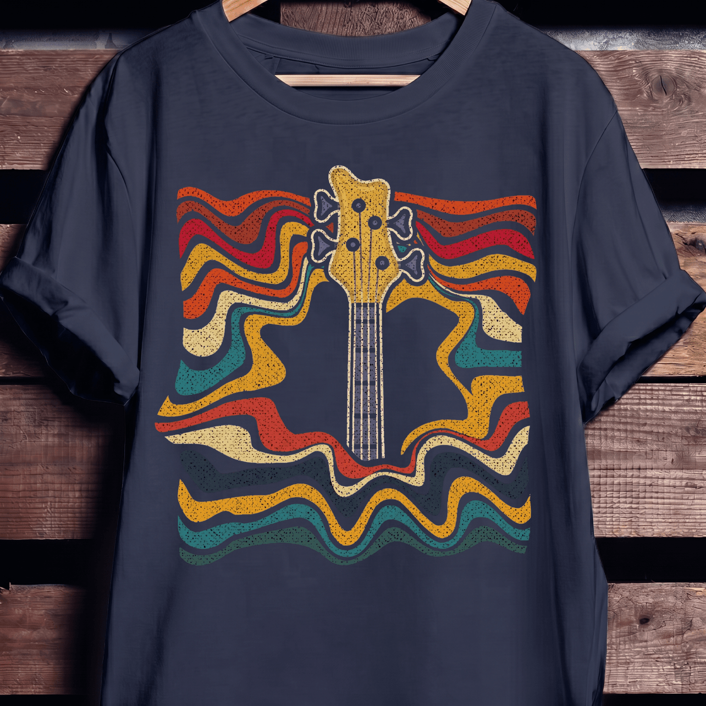 Psychedelic Bass Headstock Wave Tee - The Music Frontiers