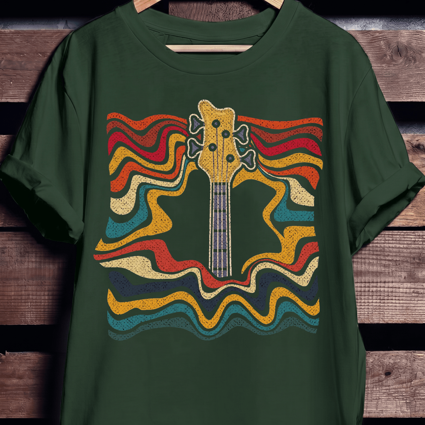 Psychedelic Bass Headstock Wave Tee - The Music Frontiers