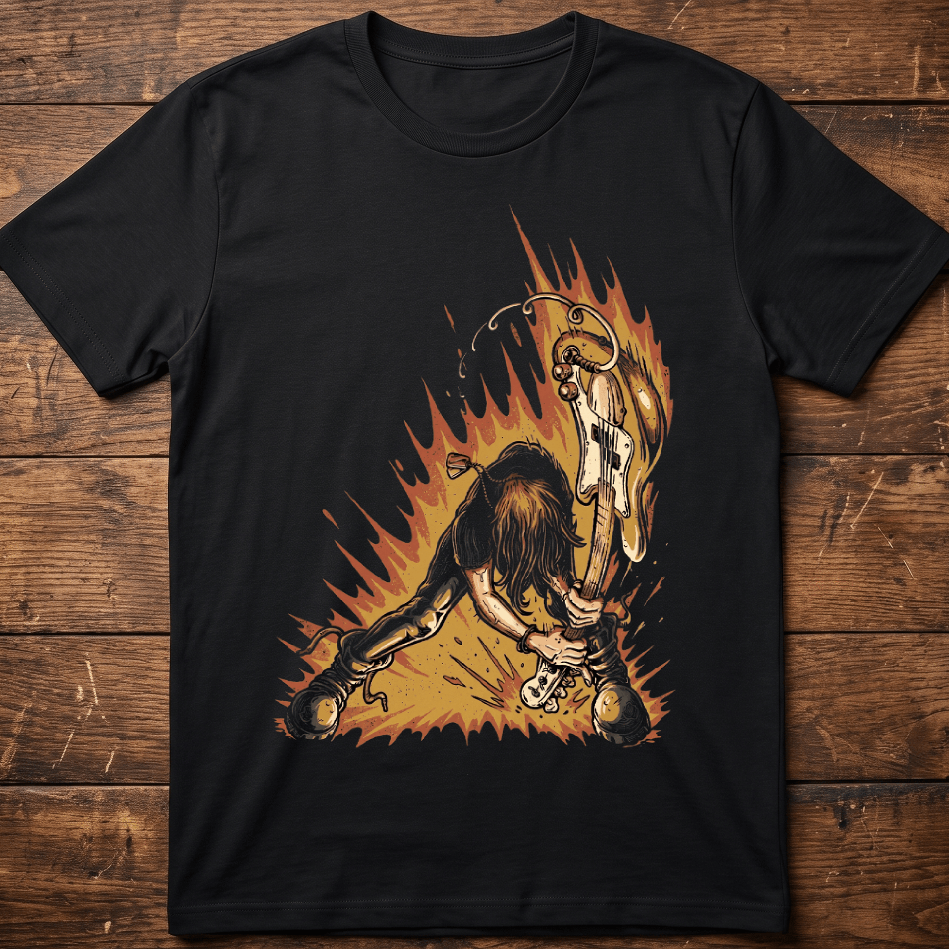 Punk Rock Guitarist Smash Retro Tee - The Music Frontiers