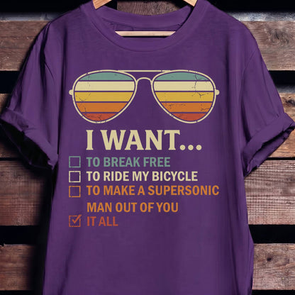 Queen Lyrics Checklist Tee