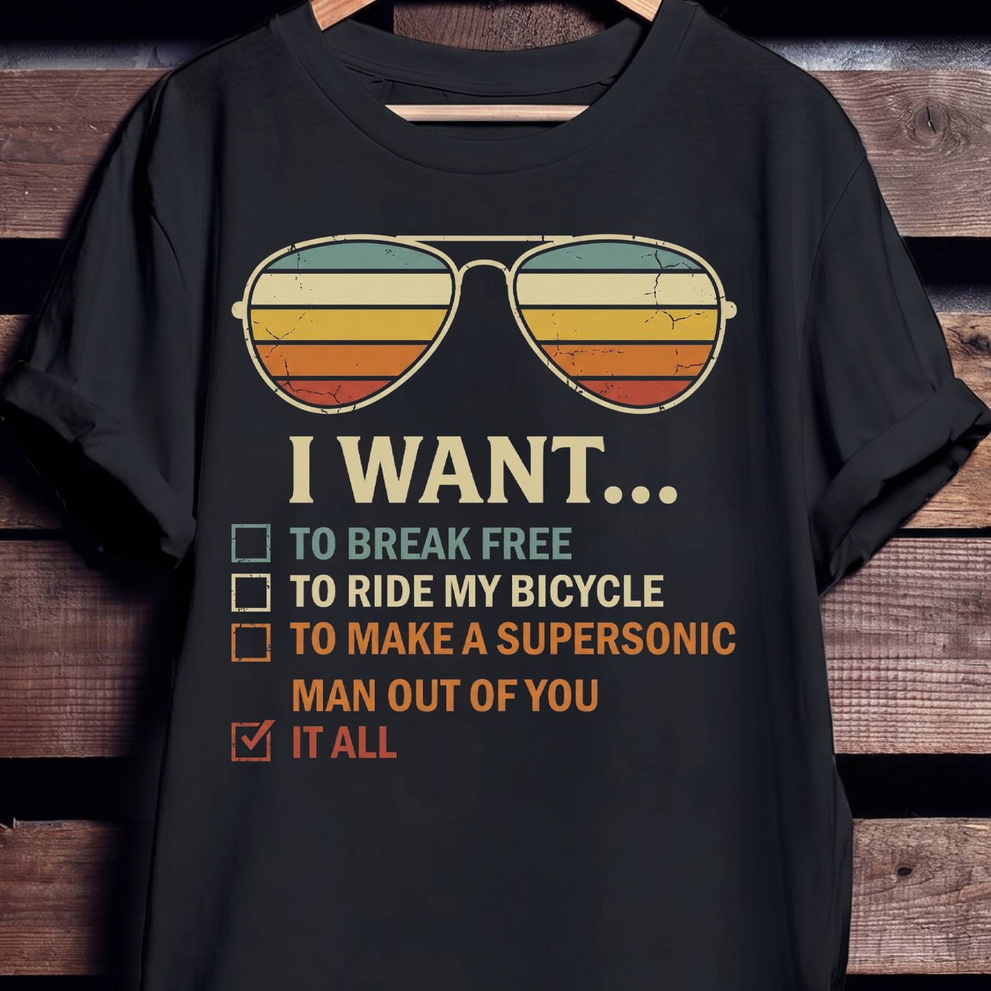 Queen Lyrics Checklist Tee