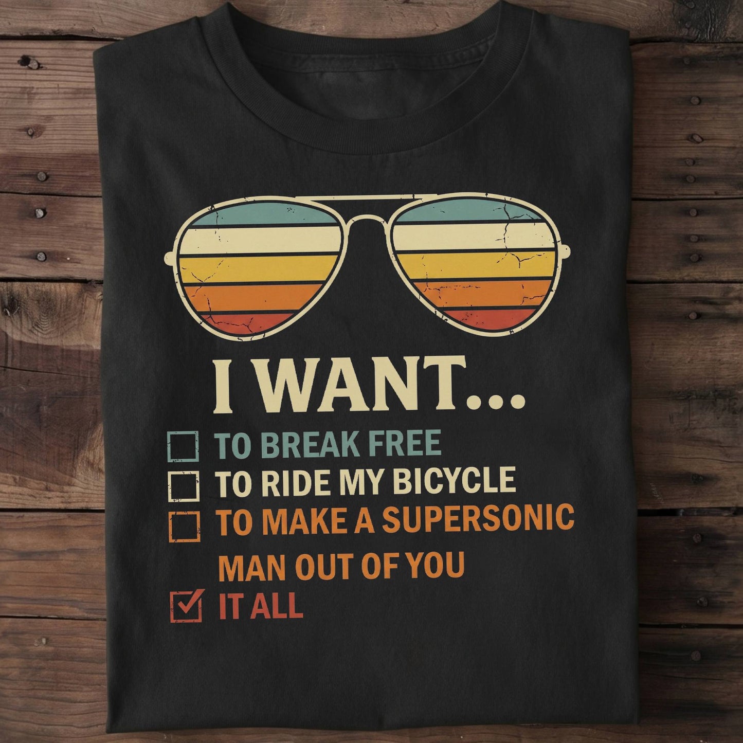 Queen Lyrics Checklist Tee
