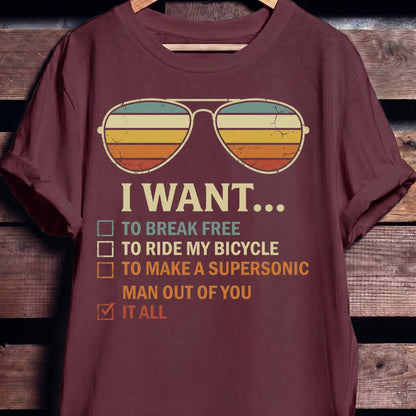 Queen Lyrics Checklist Tee