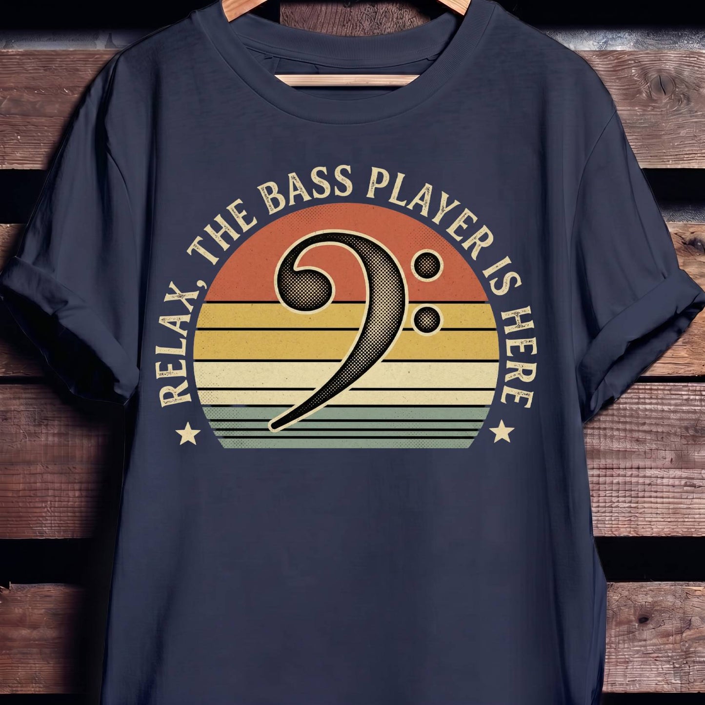 Relax Bass Clef Sunset Tee - The Music Frontiers