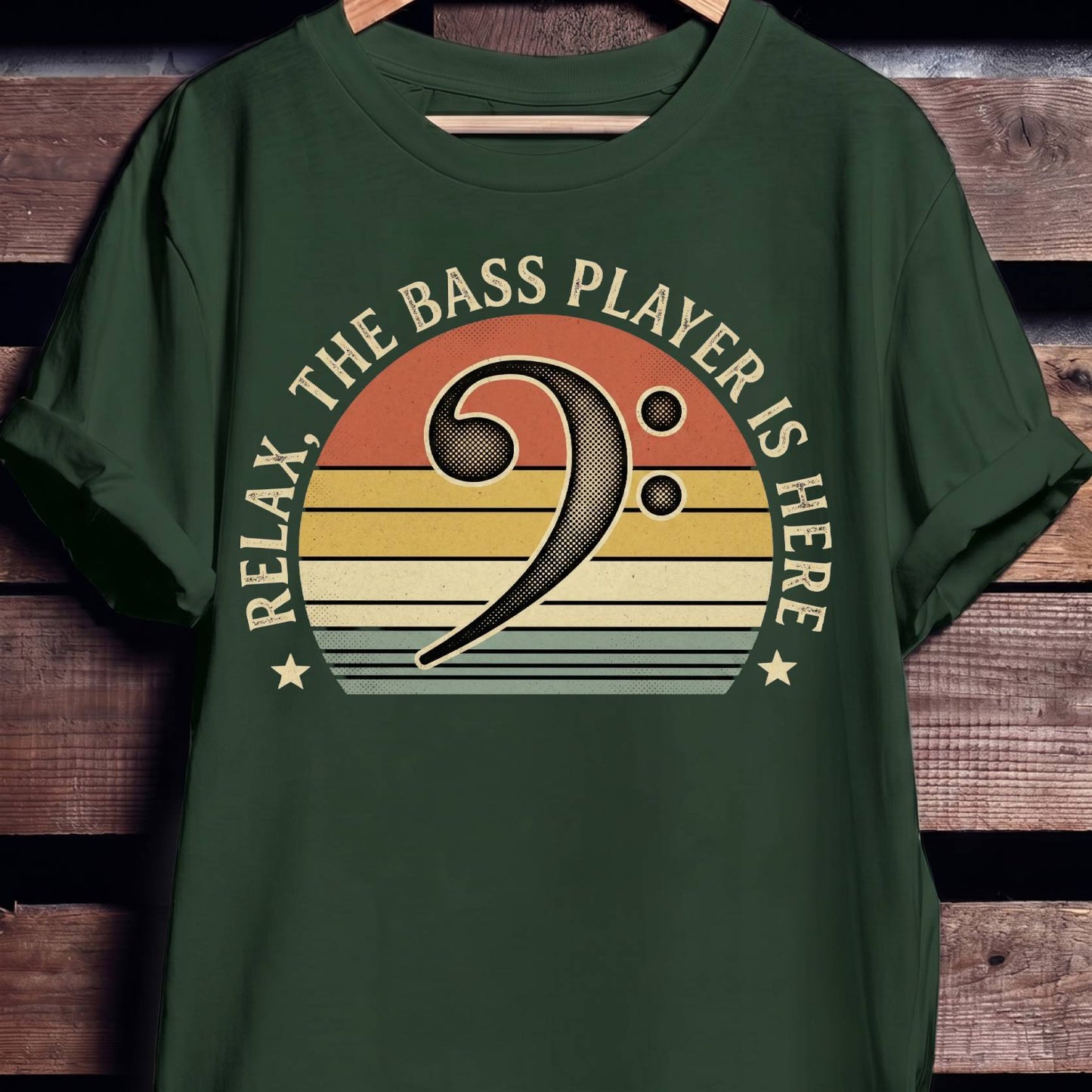 Relax Bass Clef Sunset Tee - The Music Frontiers